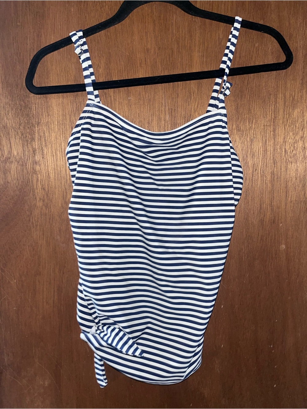 Kona Sol Navy and White Striped One-Piece Swimsuit